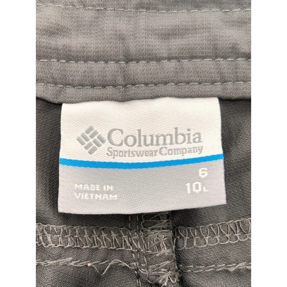 Columbia Womens Gray Nylon Cargo Hiking Shorts 6 Utility Outdoor Trail Active